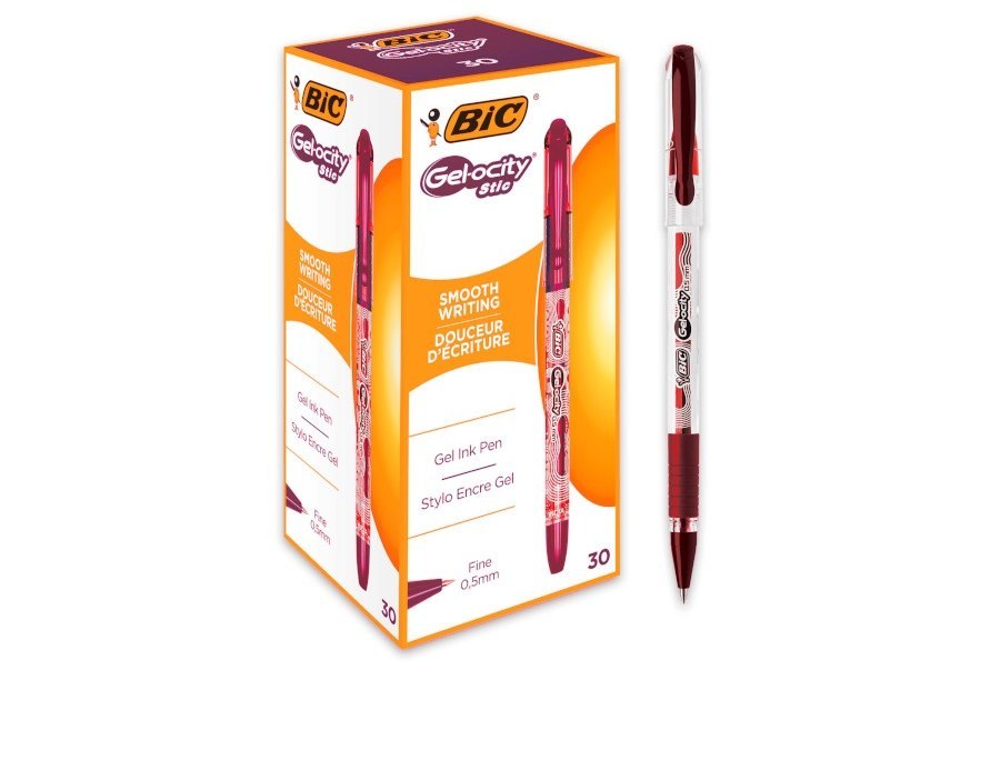 BOLIGRAFO GEL CERRADO GR GELOCIT STIC ROJO PUD A 30 BIC 951764